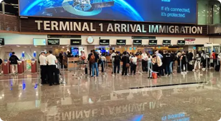 Arrival in Singapore
