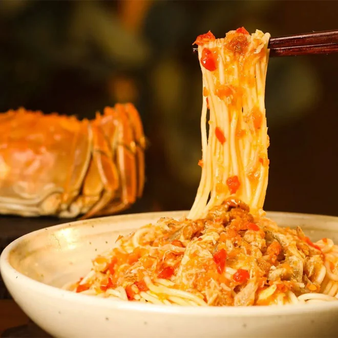 crab meat noodles